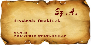 Szvoboda Ametiszt névjegykártya